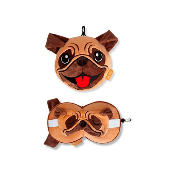 Billy Brown Zoonap Reiskussen Met Oogmasker Puggy Hond