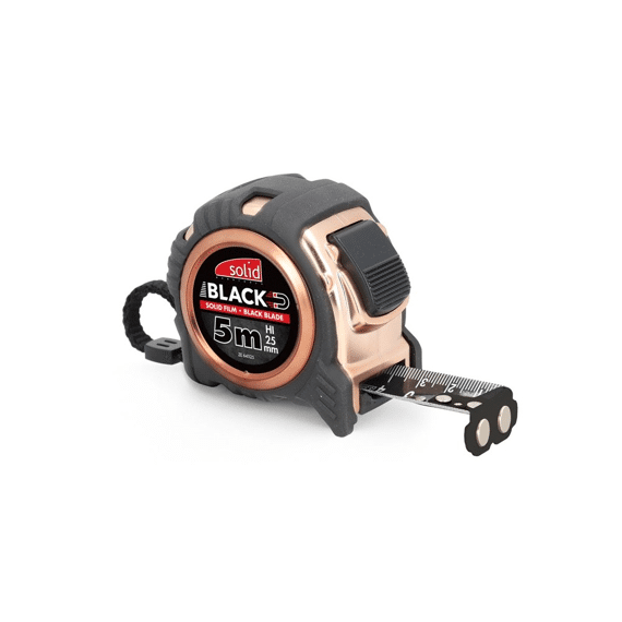 Solid Rolmeter Black 2 Component Abs Behuizing 5m