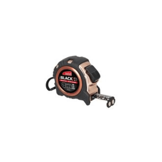 Solid Rolmeter Black 2 Component Abs Behuizing 8m