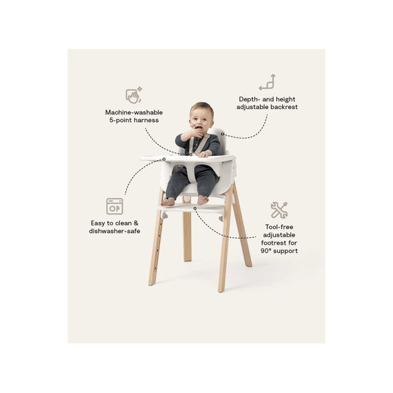 Stokke Steps Eetstoel Chair White / Natural