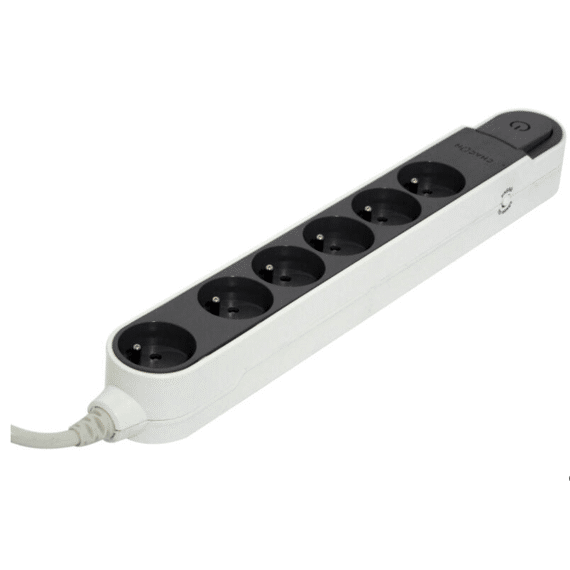 Stekkerblok Grijs 6x16a 3m Voetschakelaar