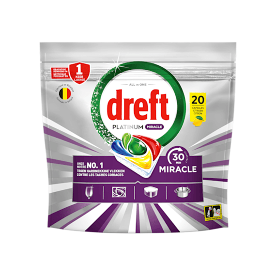 Dreft Vaatwasmiddel Tabs Miracle Lemon 20 stuks