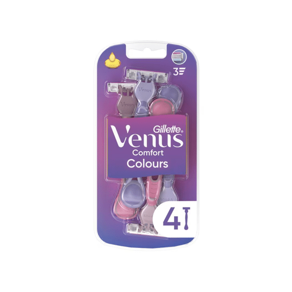 Venus Scheermesjes Comfort Colours 3+1