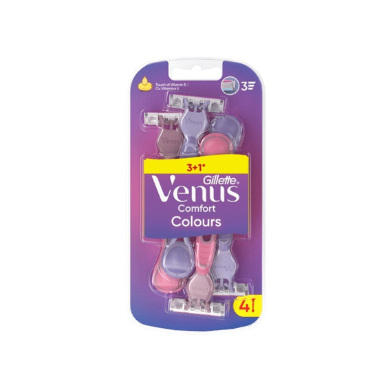 Venus Scheermesjes Comfort Colours 3+1
