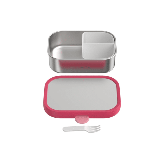 Mepal Rvs Bento Lunchbox & Vorkje Campus C Pink