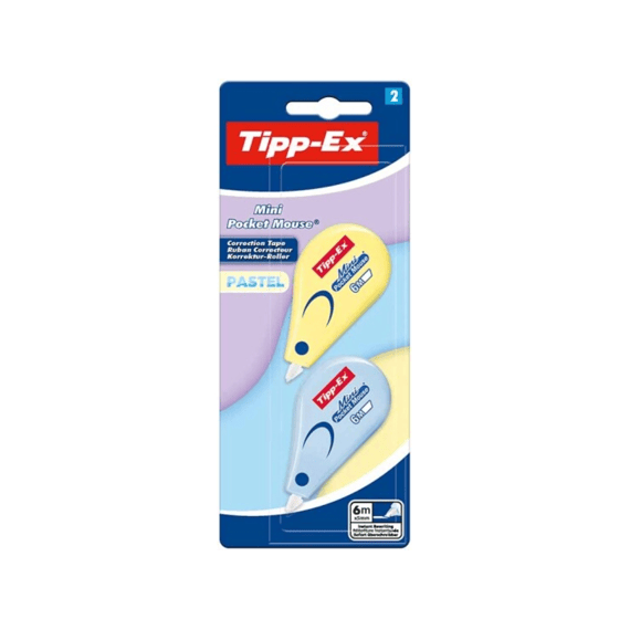 Bic Tipp-ex Mini Pocket Mouse Pastel 2 Stuks Op Blister