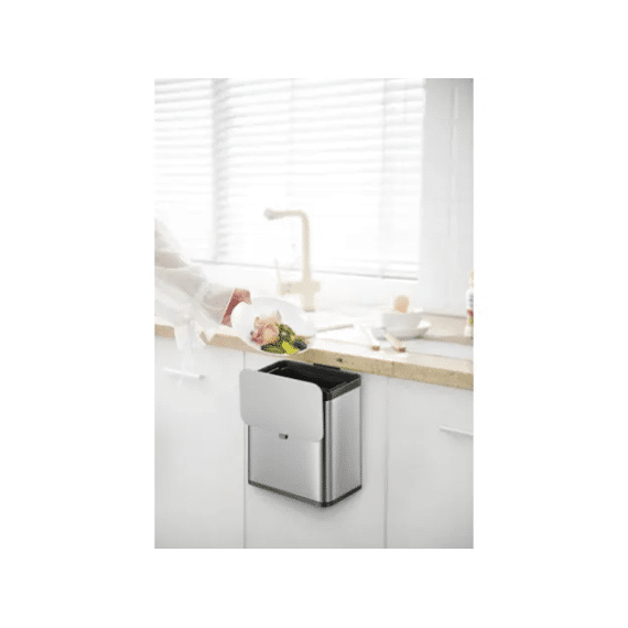 Eko Puro S Food Afvalbak 7 Liter Mat Rvs, Zwart 26,2x16,2x30,2