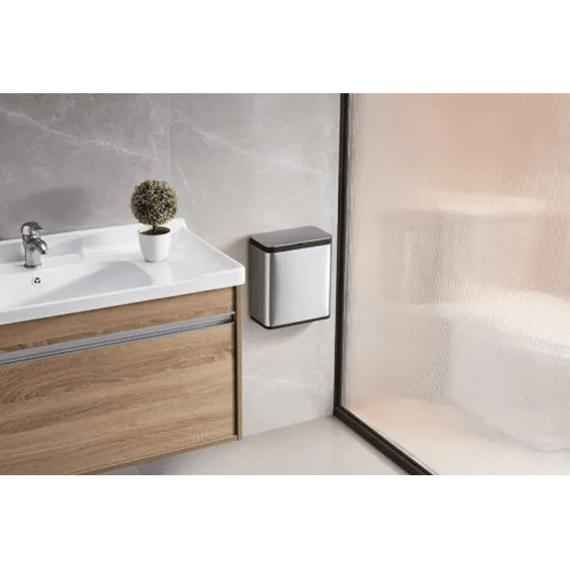 Eko Puro S Food Afvalbak 7 Liter Mat Rvs, Zwart 26,2x16,2x30,2