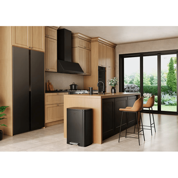 Eko Madison Pedaalemmer 50 Liter Mat Zwart 39x47x69