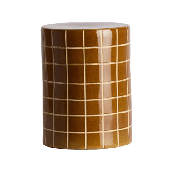 Bijzettafel Maucho Ceramics D33x44cm Cognac + Creme