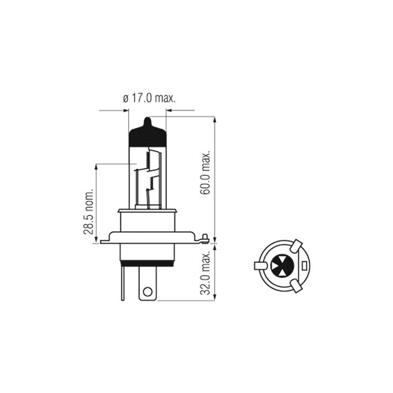 Bosma Koplamp H4 12v 60/55w P43t Blister
