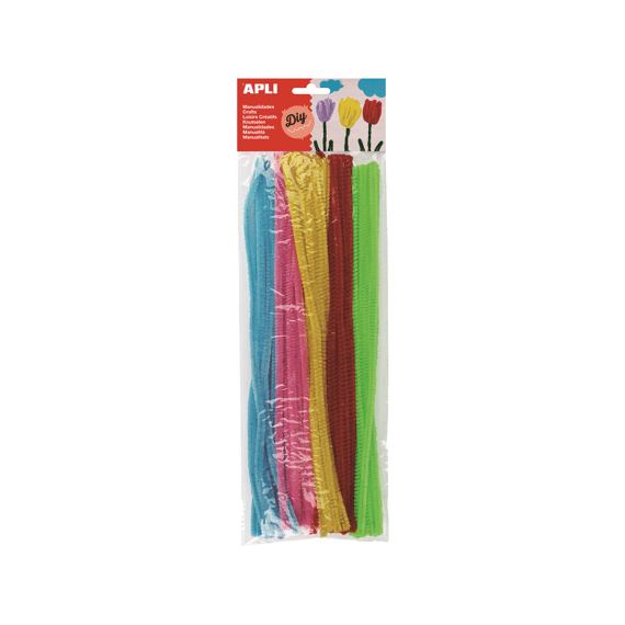 Chenilledraad Fluo 5x30cm 50 Stuks Assortiment Kleuren