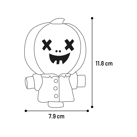 Flamingo Halloween Speelgoed Cruci Pumpkin Orange 7,9x5,3x11,8cm