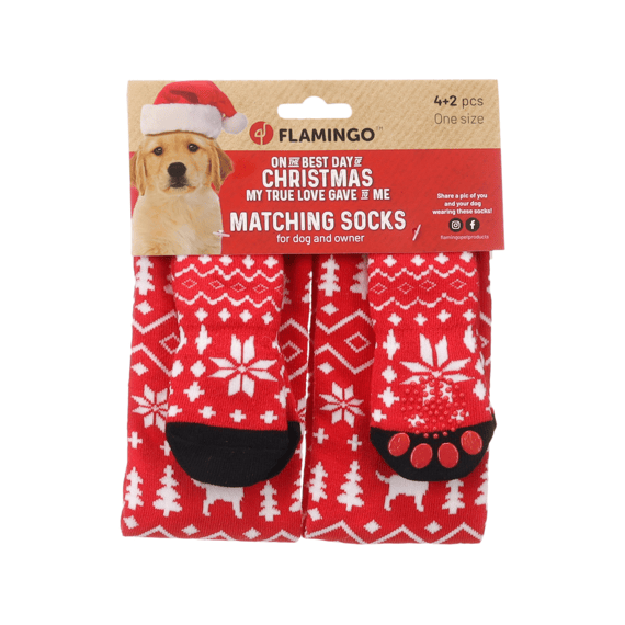 Flamingo Kerst Matching Sokken Keysa Rood