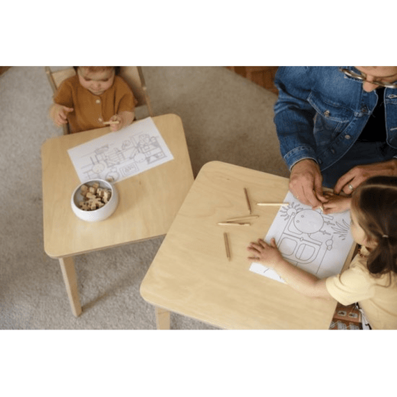Ette Tete Tulla Tafel Met Korte (35cm) En Lange (48cm) Poten Naturel