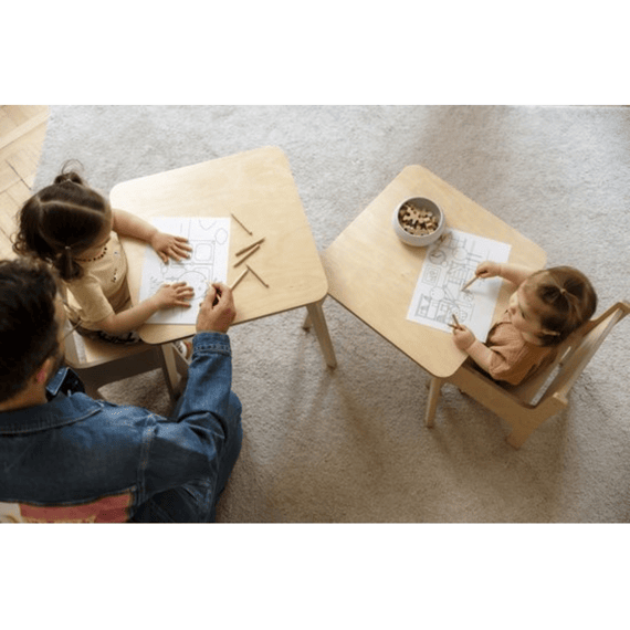 Ette Tete Tulla Tafel Met Korte (35cm) En Lange (48cm) Poten Naturel