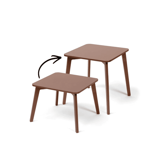Ette Tete Tulla Tafel Met Korte (35cm) En Lange (48cm) Poten Mocca