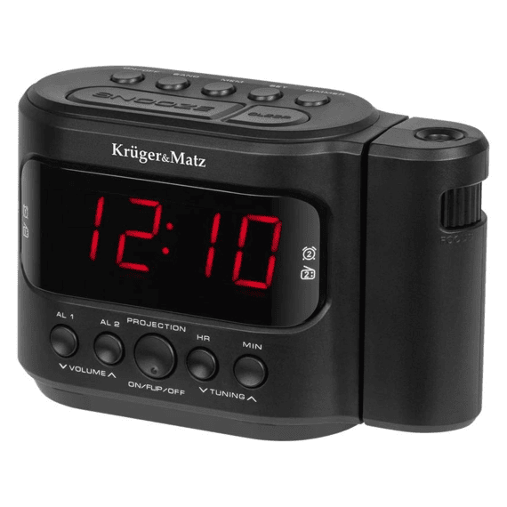 Kruger & Matz Wekkerradio Met Projectie Zwart