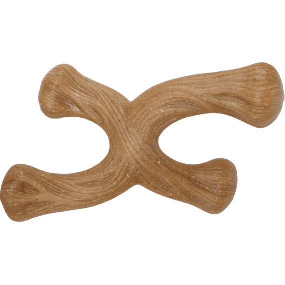 Speelgoed Nylo Wood X-vorm Met  Rundsmaak M Bruin 20x11x7,5cm