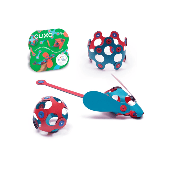 Clixo Itsy Flamingo Turquoise Magnetische Bouwset 18 Stuks