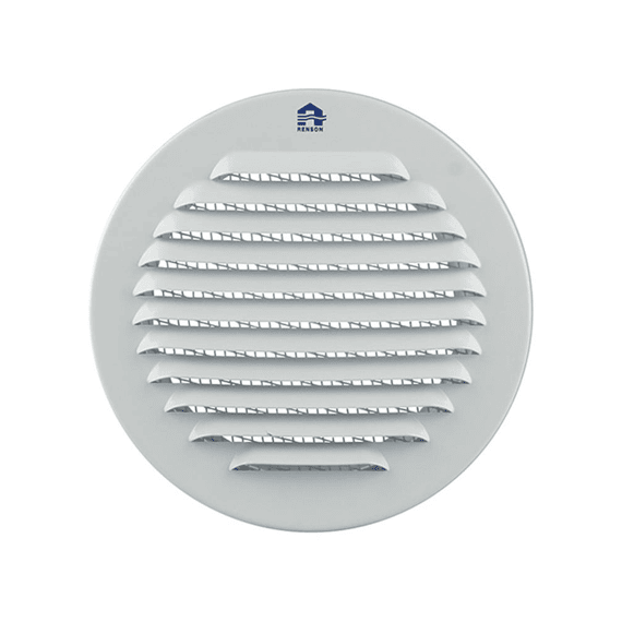 Renson Inbouw Schoepenrooster Rond Alu 435r Diam 120  Ral 9010 Wit