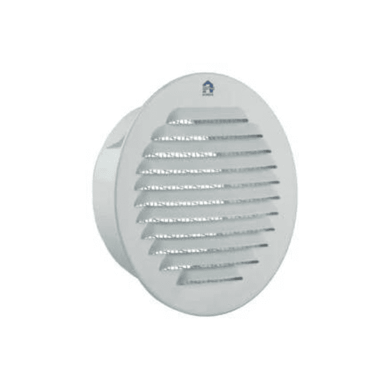 Renson Inbouw Schoepenrooster Rond Alu 435r Diam 120  Ral 9010 Wit