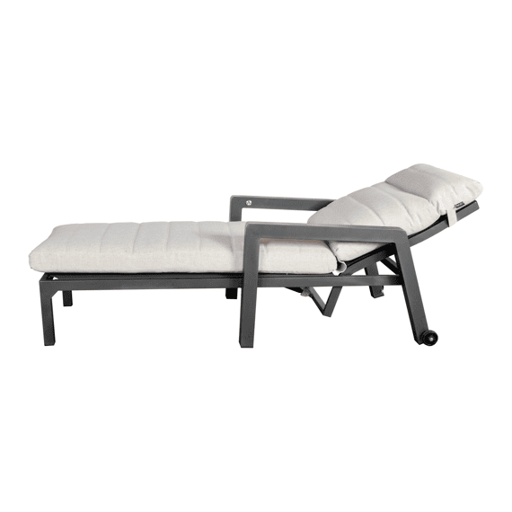 Valentina Lounger Verstelbaar Alu Frame Anthraciet Kussens Beige