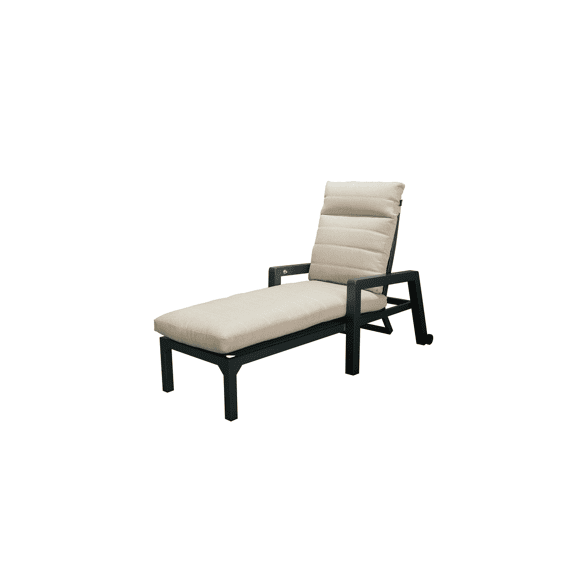 Valentina Lounger Verstelbaar Alu Frame Anthraciet Kussens Beige