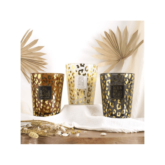Geparfumeerde Kaars Vase Leopard 16cm