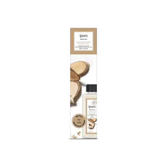 Ipuro Essentials Geurstokjes Navulling 200ml Cedar Wood