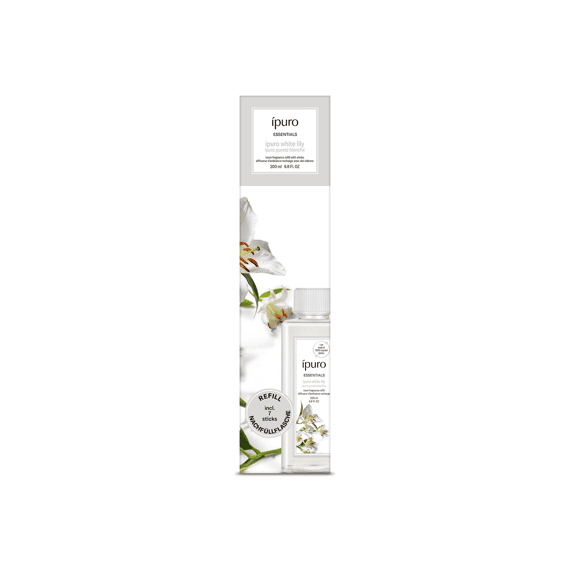 Ipuro Essentials Geurstokjes Navulling 200ml White Lily