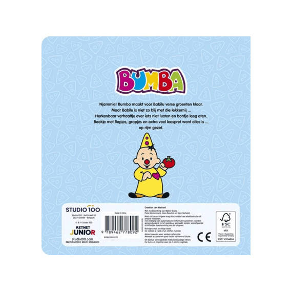 Bumba Kartonboek Met Flapjes - Op Op Ik Eet Met Groenten Op