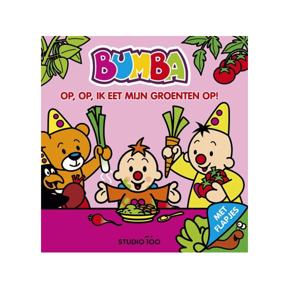 Bumba Kartonboek Met Flapjes - Op Op Ik Eet Met Groenten Op