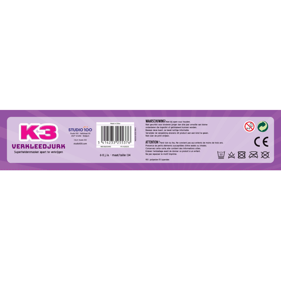 K3 Verkleedjurkje 6-8 Jaar Superhelden