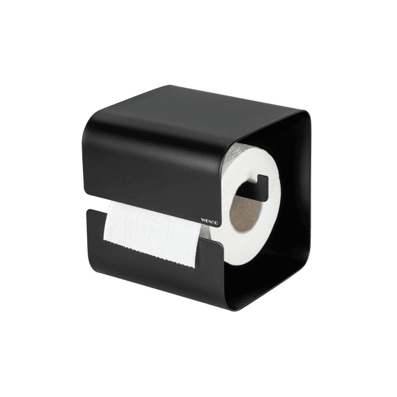 Wenko Turbo-loc Toiletrolhouder Lizan Zwart