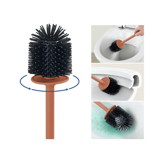Wenko Turbo-loc Toiletborstelhouder Lizan Bruin