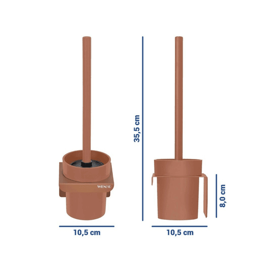 Wenko Turbo-loc Toiletborstelhouder Lizan Bruin