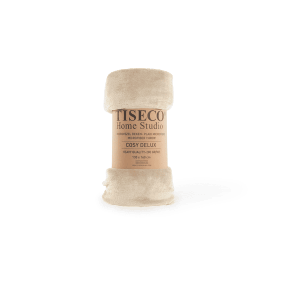 Tiseco Plaid Cosy Delux Microflannel 130x160 Cm Sand