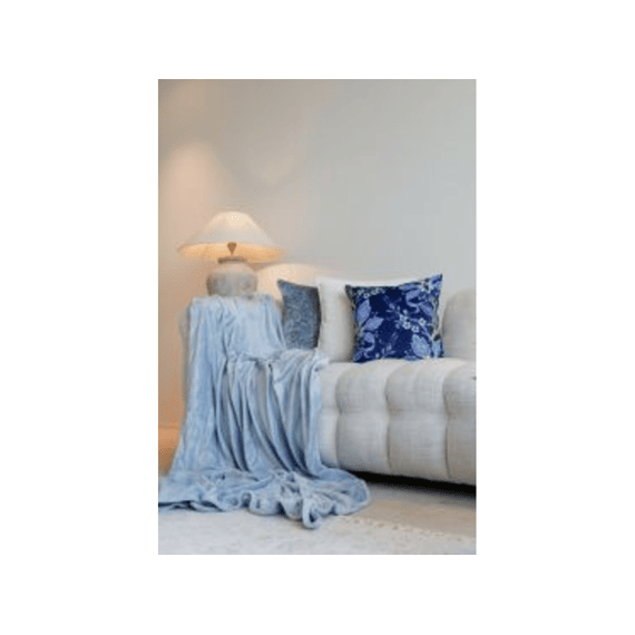 Tiseco Plaid Cosy Delux Microflannel 130x160 Cm Silver Blue