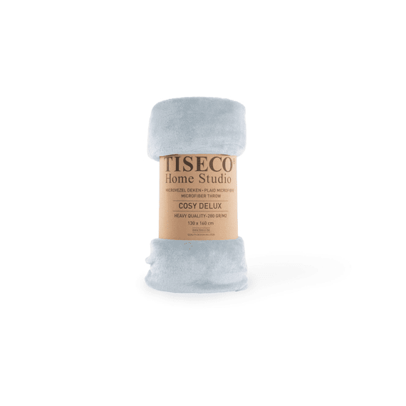 Tiseco Plaid Cosy Delux Microflannel 130x160 Cm Silver Blue
