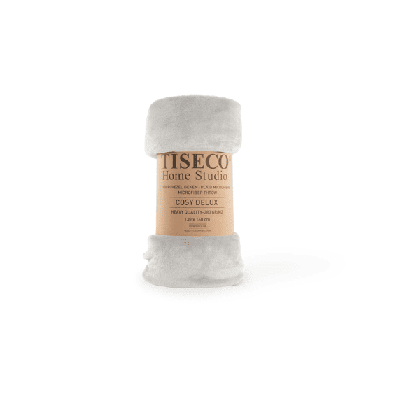 Tiseco Plaid Cosy Delux Microflannel 130x160 Cm Silver Grey