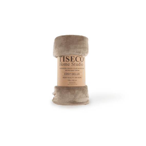 Tiseco Plaid Cosy Delux Microflannel 130x160 Cm Taupe