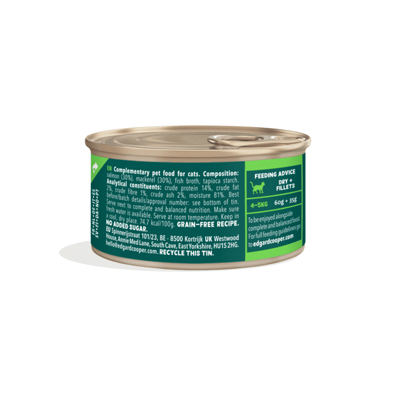 Edgard & Coope Fillets Makreel/zalm 70g