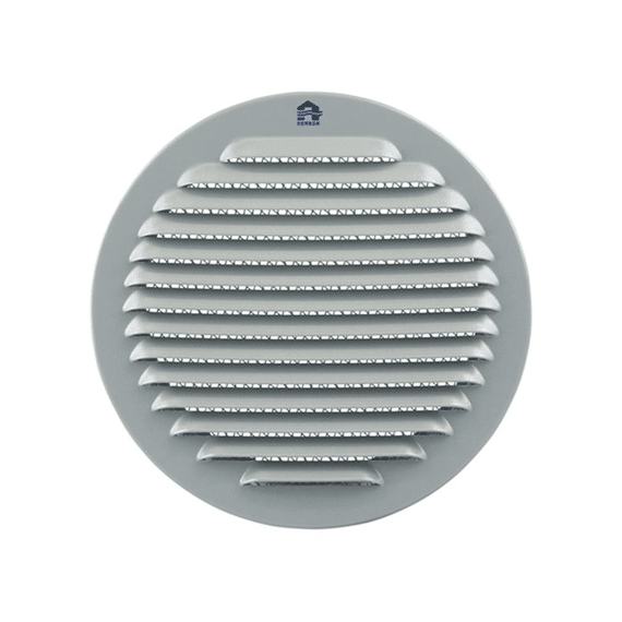 Renson Inbouw Schoepenrooster Rond Alu 435r (dia 150) Ral 9006 (natuur)