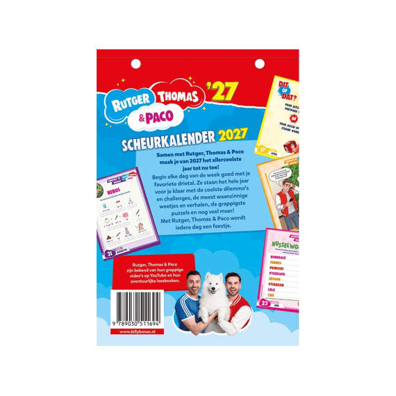 Scheurkalender 2027 Rutger, Thomas En Paco