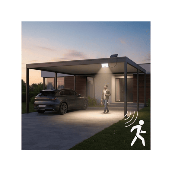Outdoor Solar Licht 500lm 4000k Ip65 Sensor Zwart