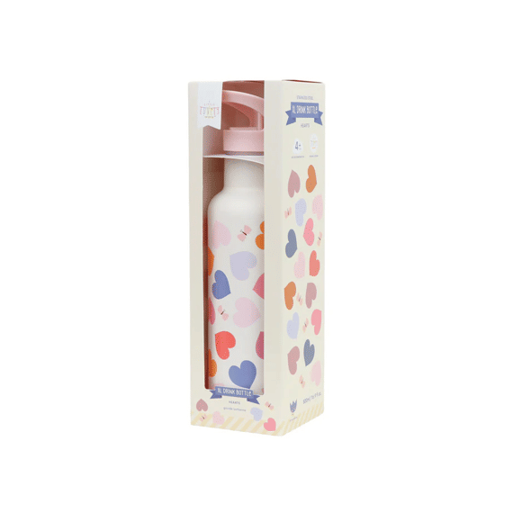 A Little Lovely Company Drinkfles Stainless Steel 500ml Hearts