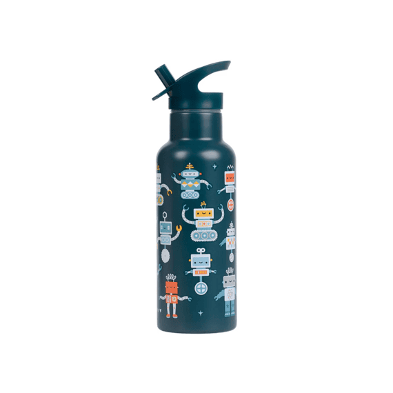 A Little Lovely Company Drinkfles Stainless Steel 500ml Robots