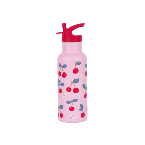 A Little Lovely Company Drinkfles Stainless Steel 500ml Cherries