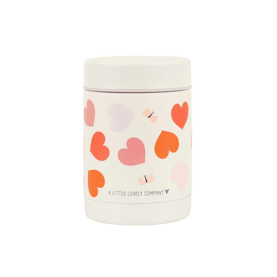 A Little Company Food Jar Stainless Steel Hearts